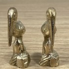 Antique Mid Century Solid Brass Matching Pelican Figures Polished 2 5   