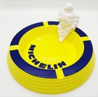 Vintage Michelin Bibendum Bib Ash Tray Ii Yellow Blue Ashtray With Figure Unused