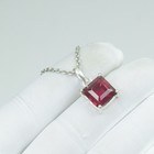 Handmade Natural Red Ruby Necklace Jewelry  Sterling Silver Gift Pendant 17cts 