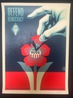 Shepard Fairey Obey 2023 Defend Democracy Signed Limited 3 Print Set Obey   450