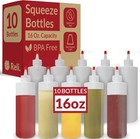 Plastic Squeeze Bottles  16 Oz    10 Pack   Condiment Squeeze Bottles For Sau   
