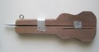 Vintage Wood Sliding Shuttle Needle Rug Making Sewing Tool Wooden Violin Shape