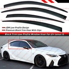 For 21-25 Lexus Is300 Is350 Premium Black Trim Window Visor Rain Guard W  Clips