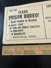 Texas Prison Made License Plate Paper Insert Old Vintage Huntsville Tx Rodeo