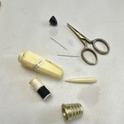 Vintage Original Travel Sewing Kit W  Case  Scissors  Needles  Thread   Thimble