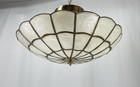Vtg Art Deco Mcm Semi Flush Mount Ceiling Light Capiz Shell Coastal 20s 40s 50s