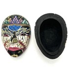 Vintage Javanese Topeng Hand Painted Wood Mask Box Indonesian Art 6 