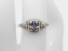 Antique 1920s  2400 Natural Natural Alexandrite 18k White Gold Filigree Ring