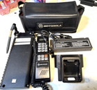Motorola Vintage Cell Bag Phone W  Case  Dual Power Cables  Powers Up 