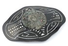   C  1900 - Large Antique   Art Nouveau Figural Celluloid Belt Buckle