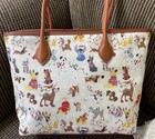Dooney Bourke Disney Holiday Christmas Dog Santa Tails Paws Tote Bag Stitch