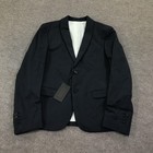 Uri Minkoff Blazer Mens 36 Black Stretch Cotton Tuxedo Jacket Shawl Lapel Leroy
