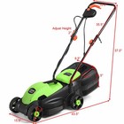 12 Amp 13-inch Electric Push Lawn Corded Mower With Grass Bag Green