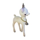 Vtg 1960s Inarco Flocked Reindeer Figure White Gold Glitter Japan Christmas Deer