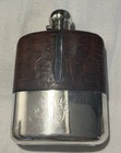 Large James Dixon   Sons Crocodile And Silver Plate Flask With Removable Cup