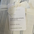 Pottery Barn Hawthorn Stripe Euro Pillow Sham Chambray Blue White New