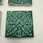 4 Antique Alfred Meakin Tile Lot Rare England 3 x3  Art Nouveau Majolica 1900 s