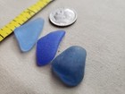 Genuine Beach Sea Glass Surf Tumbled Cobalt Lt Blue Ocean Frosted Small Lot H01