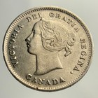 1901 Canada Small Five Cents Circulated Queen Victoria 5 Silver Coin Ngs022