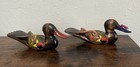 Vintage Pair Korean Beautiful Hand Crafted Wood Wedding Duck Mandarin Beautiful