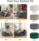 Large Bean Bag Chairs 3ft Big Adults Beanbag Chairs With Filler Memory Foam