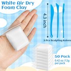 50 Pack White Air Dry Foam Clay 1 3lb Moldable Soft Lightweight Clays With 3    