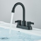 Black 4in Centerset Bathroom Sink Faucet 3hole 2 Handle Vanity Mixer With Drain