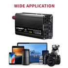 Car 1500w Dc 12v To Ac 110v 120v Power Inverter Converter With 2socket Usb Black