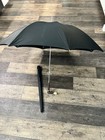 Vtg Japanese Umbrella Parasol Carved Bone   Wood Handle Brass Ferrules W  Cover