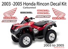 2003 2006 2008 2017 2022 Oem Honda Rincon 4x4 Decal Kit Graphics Marks Sticker