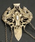 Victorian Sterling Silver Griffin Belt Chatelaine W  Perfume Bottle   Charivari 