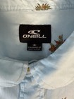 Men s O neill Toucan Duet Shirt Light Blue Collar Button Short Sleeve Size M