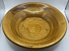 Vintage Hand Turned Wood Oak Bowl Signed Idb 11    Lacquered Hand Made Artisan