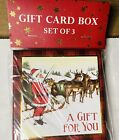 Punch Studio 3 Decorative Keepsake Gift Card Boxes Christmas Box 23705 Santa