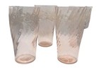Vintage Bartlett Collins Frosted Grape Vine Glasses Pink Swirl Set Of 4 - 8 Oz