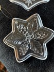 Vintage Set Of 4 Christmas Ornament Clear Glass Wreath  Star  Snowflake  Tree 3   