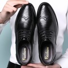 Men s Leather Brogue Oxford Shoes Wingtip Carved Casual Dress Lace Up