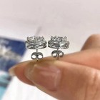 4 Ct Round Cut Vvs1 d Lab Created Halo Women s Stud Earrings 14k White Gold 8mm