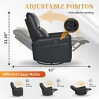 Swivel Rocking Recliner Chair Nursery Glider Chair Pu Faux Leather Upholstered