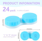 24 Pack Colorful Cute Contact Lens Case Bulk Box Holder Container Soak Storage K