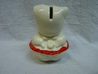 Vintage Ceramic Pig Clown Polka Dot Piggy Coin Bank Hand Painted Collectible