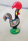 Traditional Lucky Rooster Figurine Portugal 3 25  Tall Hand Painted Metal Folk 