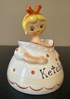 Vintage Mg Dolly Girl Ketchup Jar Holt Howard Pixieware Era Condiment Holder
