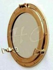Vintage Solid Brass Porthole 16  Maritime Nautical Ship Boat Window Wall Mirror