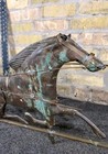 Antique Copper Trotting Horse   Sulky Weathervane Figure 32    C 1900