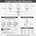 Bathroom Vanity Light  Brushed Nickel Bathroom Light Fixtures  3-light Lighting 