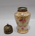 Antique English Porcelain Vase - Late 19th Century Victorian Floral Decor Rare
