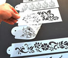 6 Pc Cake Decorating Stencils For Airbrush Paint Icing Frosting Fondant Flowers