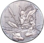2015 Niue  2 Vikings Series Odin 2 Oz  999 Fine Silver Antiqued Coin Ogp