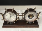 Vtg  Chelsea Ships Wheel Clock barometer Working Weather Station   1930 s